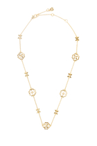Heritage Bloom Scatter Necklace, Plated Metal & Mother of Pearl